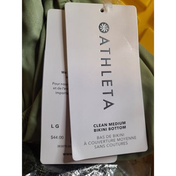 NWT Athleta clean medium bikini swim bottom - LARGE - eucalyptus olive - LARGE - Picture 3 of 4